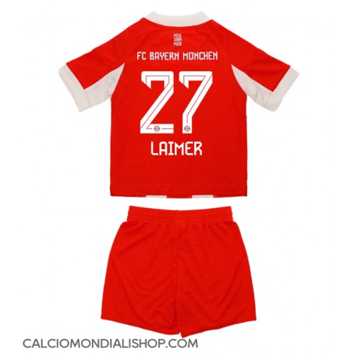 Maglie da calcio Bayern Munich Konrad Laimer #27 Prima Maglia Bambino 2025-26 Manica Corta (+ Pantaloni corti)